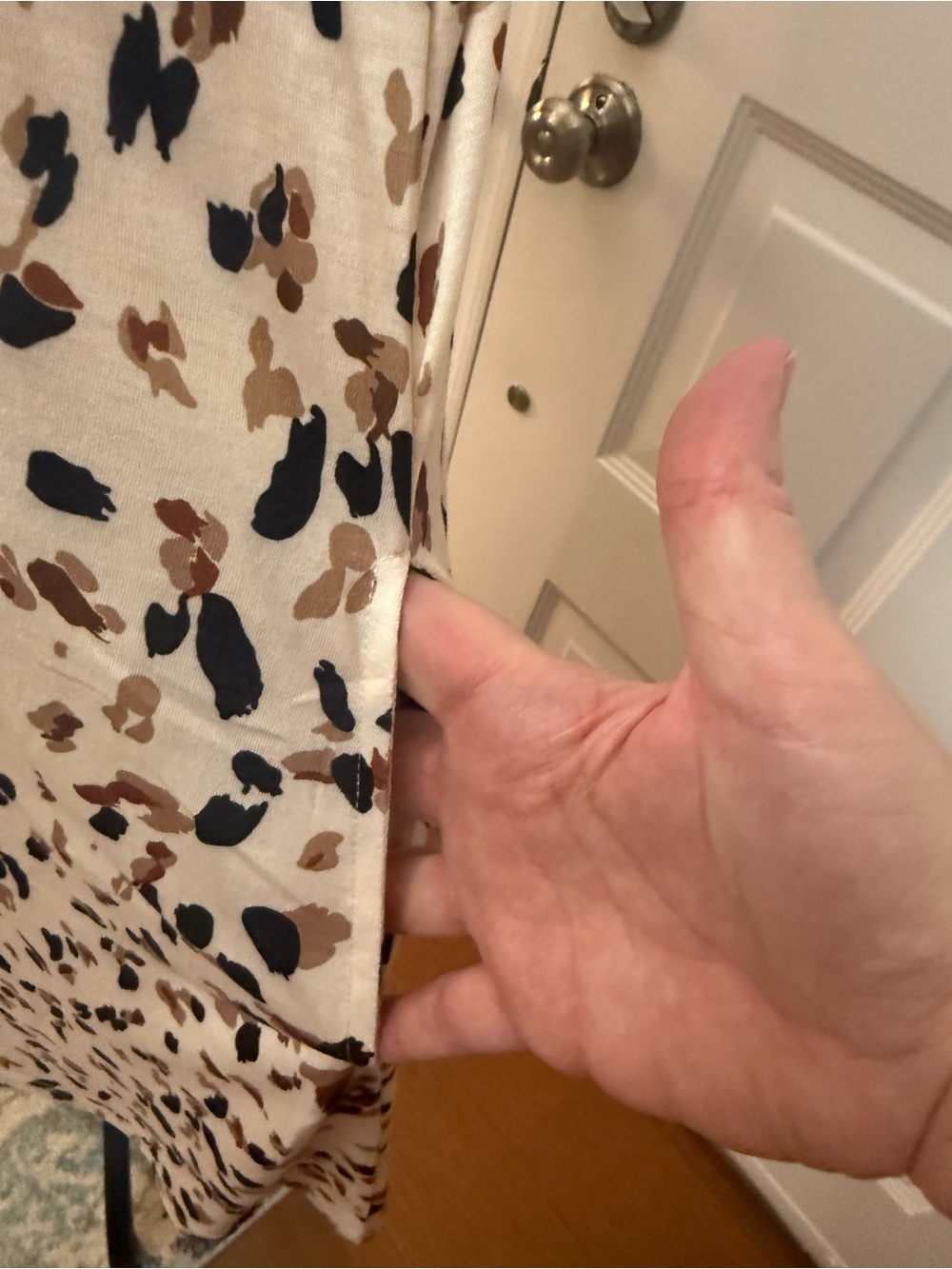 Women’s Beige Midi Dress with Brown & Black Print - Picture 4 of 13